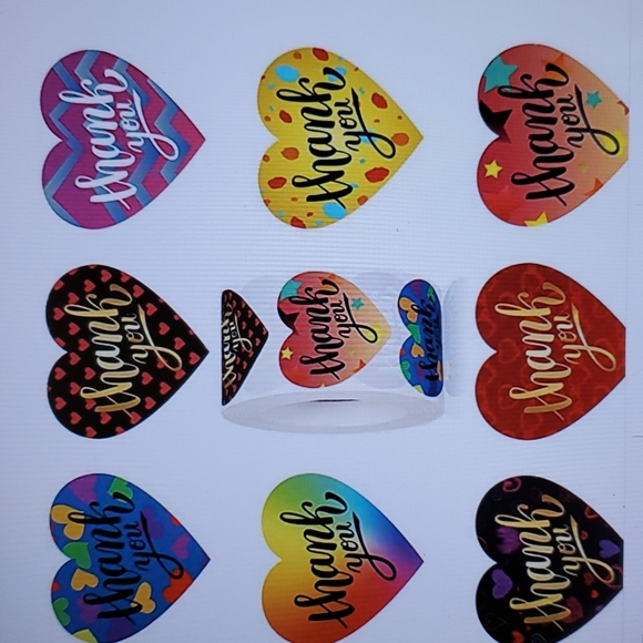 1 Roll 500 pcs Heart Design Gift Stickers New - Picture 3 of 3